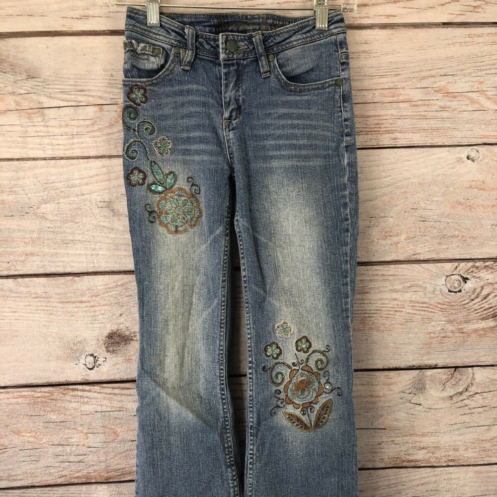 SQUEEZE Jeans Embroidered Sequins Stretch Girl